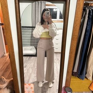 Abercrombie & Fitch Sloane Tailored Pant in Light Taupe